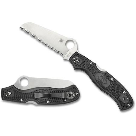Spyderco 2024 Spyderco Rescue 3 Lightweight Black 93Mm/Flat Ground Serrated SPY-C14SBK3